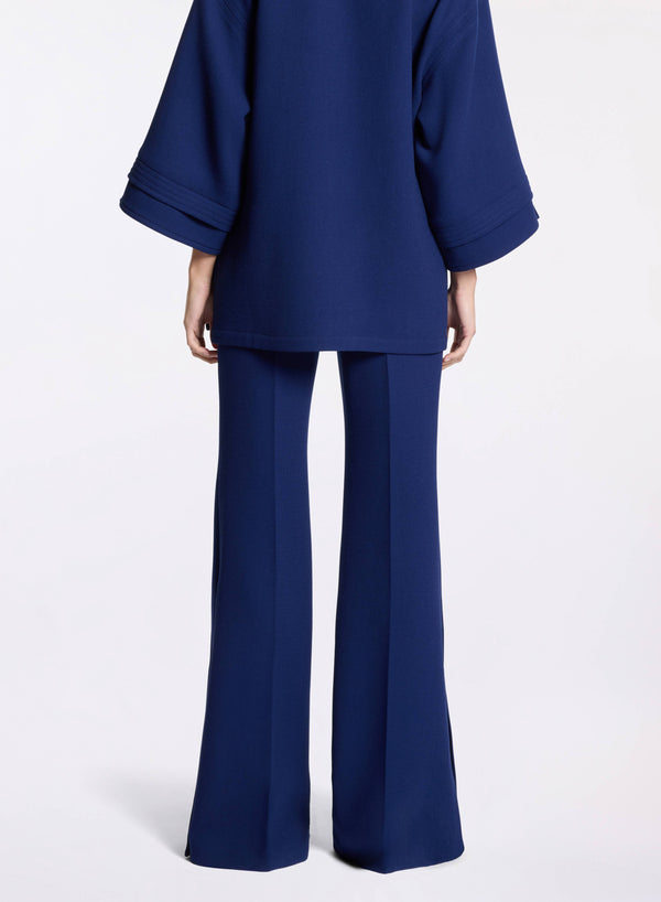 Elie Saab Side Slit Flared Pants Empire Blue