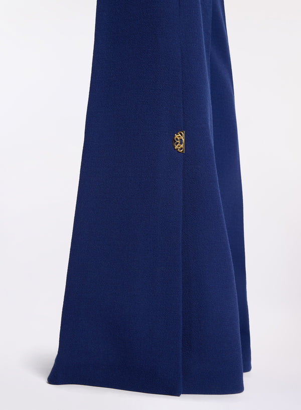 Elie Saab Side Slit Flared Pants Empire Blue