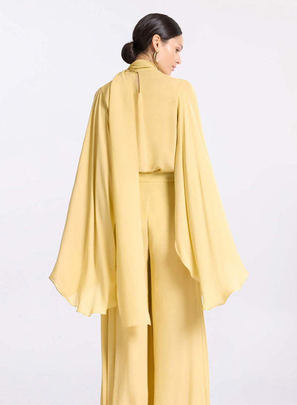 Elie Saab Silk Blouse Sand Gold