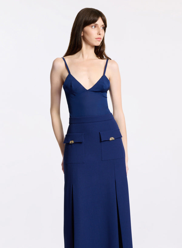 Elie Saab Silk Camisole Empire Blue