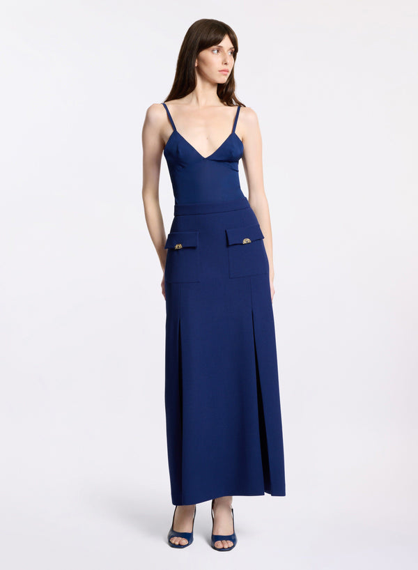 elie saab Silk camisole Empire Blue