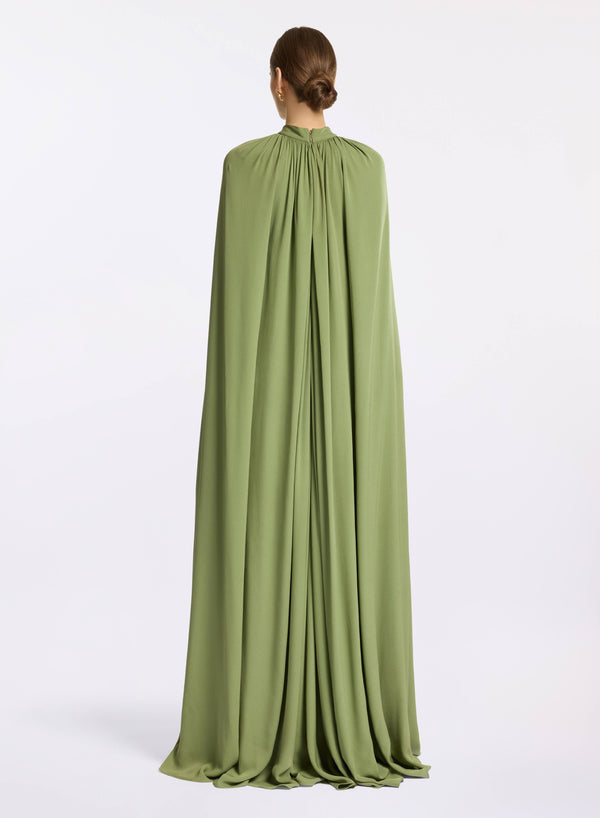 Elie Saab Silk Kaftan Savannah Green