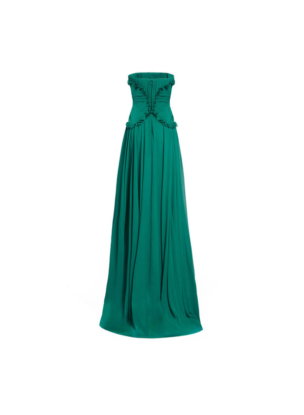 Elie Saab Silk Long Dress Absinthe Green