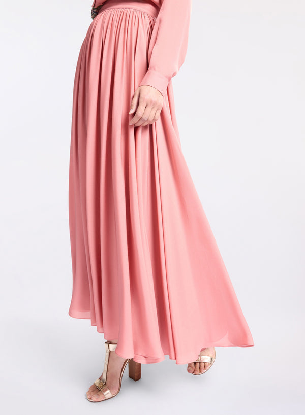 Elie Saab Silk Long Skirt Garden Lily
