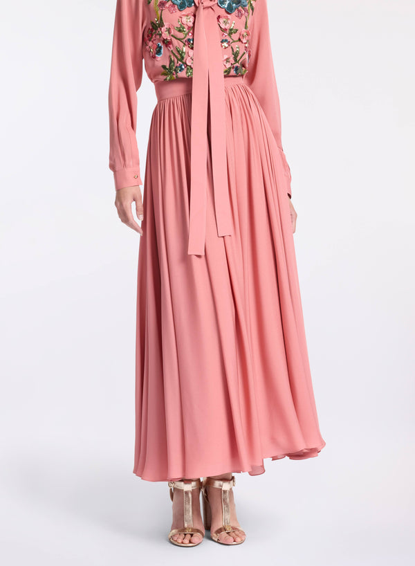 Elie Saab Silk Long Skirt Garden Lily