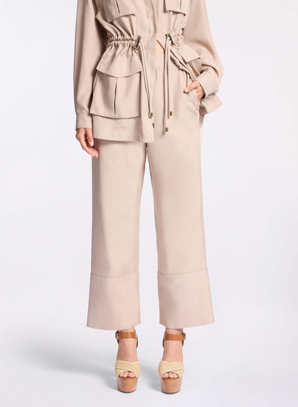 Elie Saab Silk Pants Elephant Grey