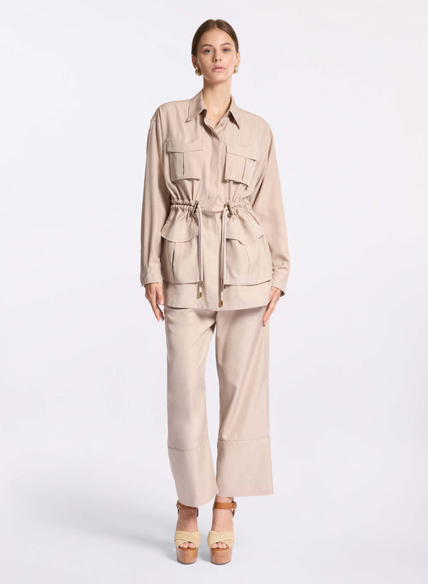 elie saab Silk pants Elephant Grey