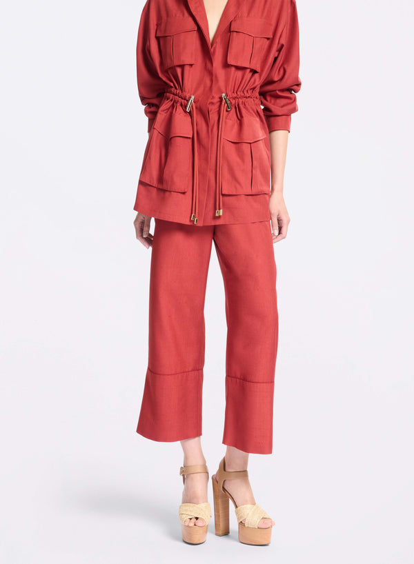 Elie Saab Silk Pants Fireball Lily