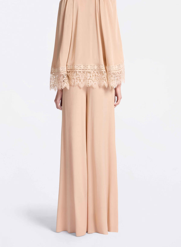 Elie Saab Silk Pants Sand Gazelle