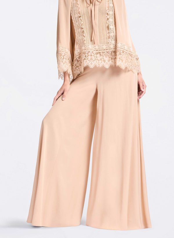 Elie Saab Silk Pants Sand Gazelle