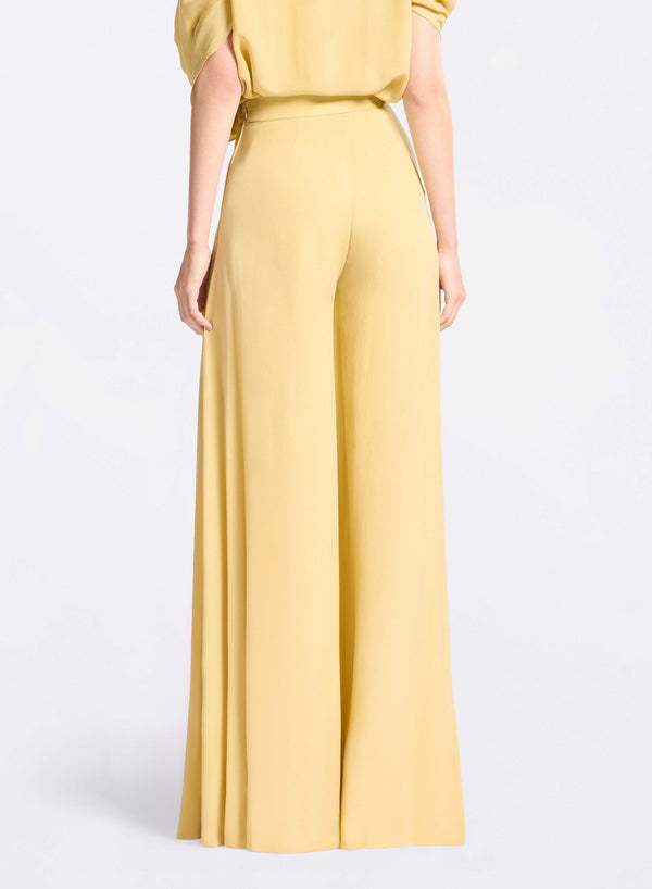Elie Saab Silk Pants Sand Gold