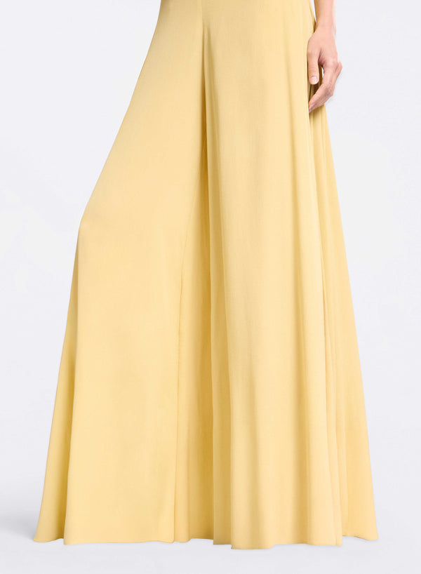 Elie Saab Silk Pants Sand Gold