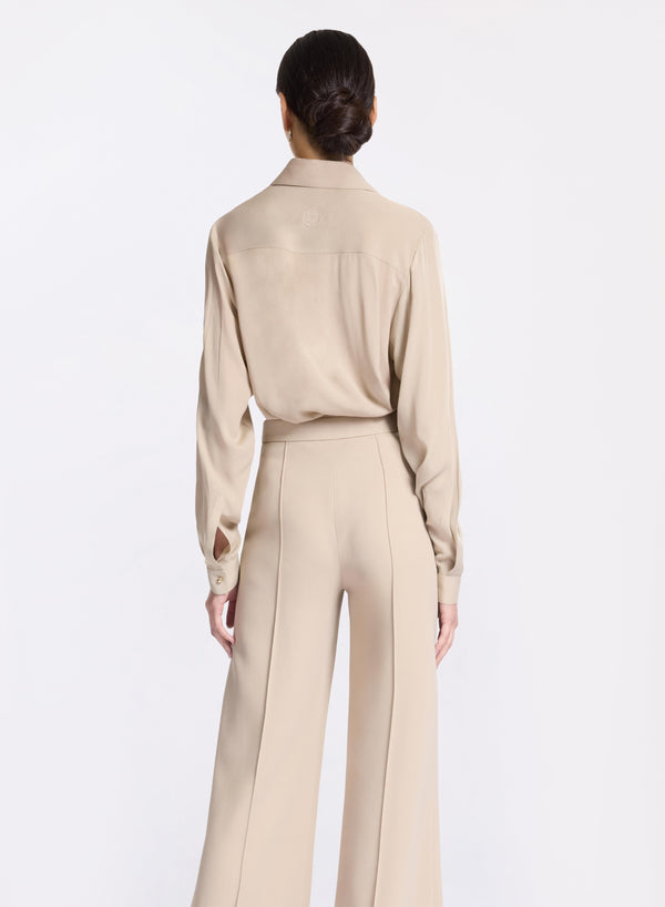 Elie Saab Silk Shirt Elephant Grey