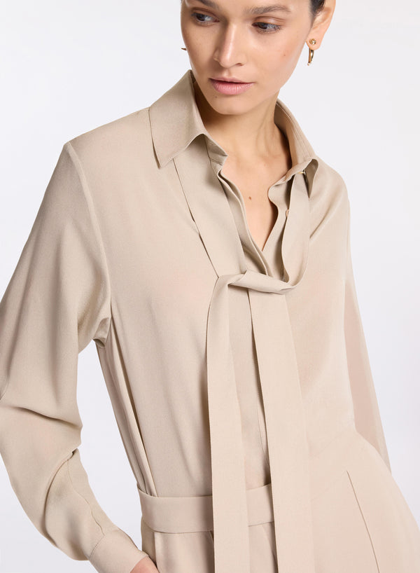 Elie Saab Silk Shirt Elephant Grey