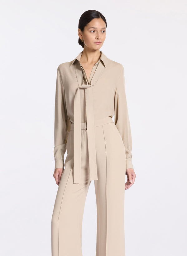 Elie Saab Silk Shirt Elephant Grey