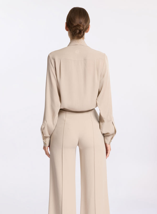 Elie Saab Silk Shirt Elephant Grey