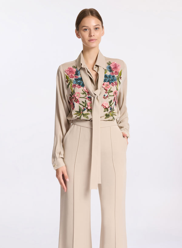 elie saab Silk shirt Elephant Grey