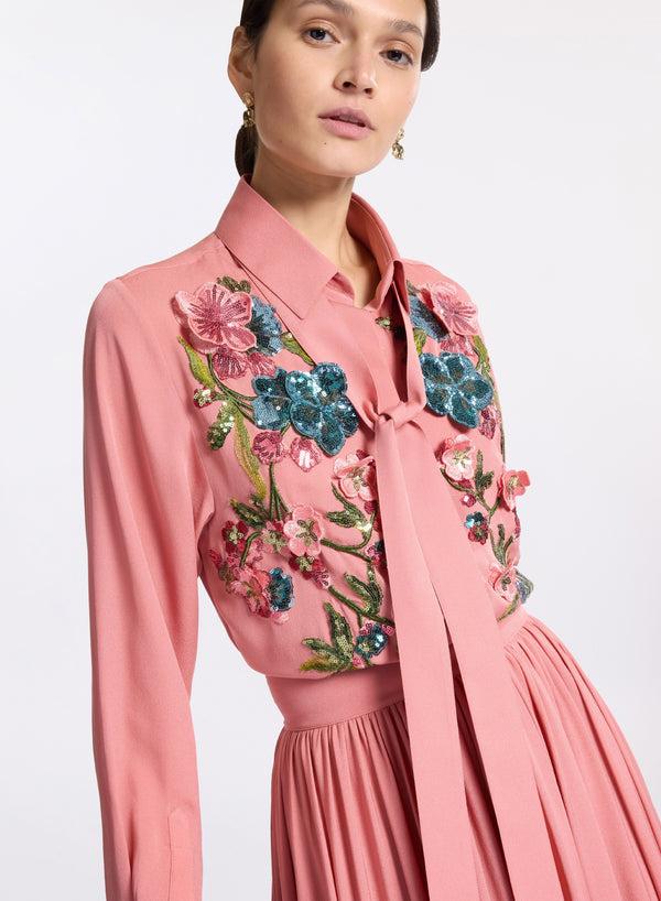 Elie Saab Silk Shirt Garden Lily