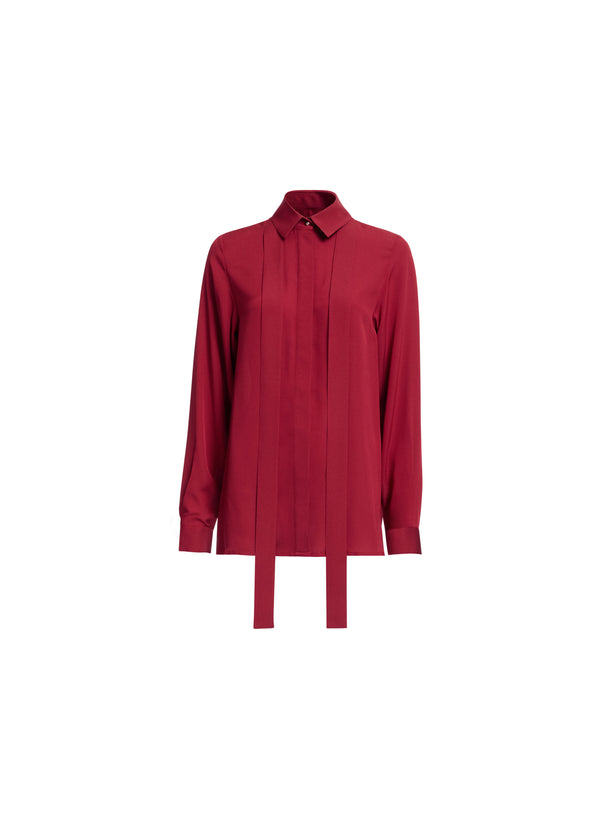 Elie Saab Silk Shirt Luscious Red