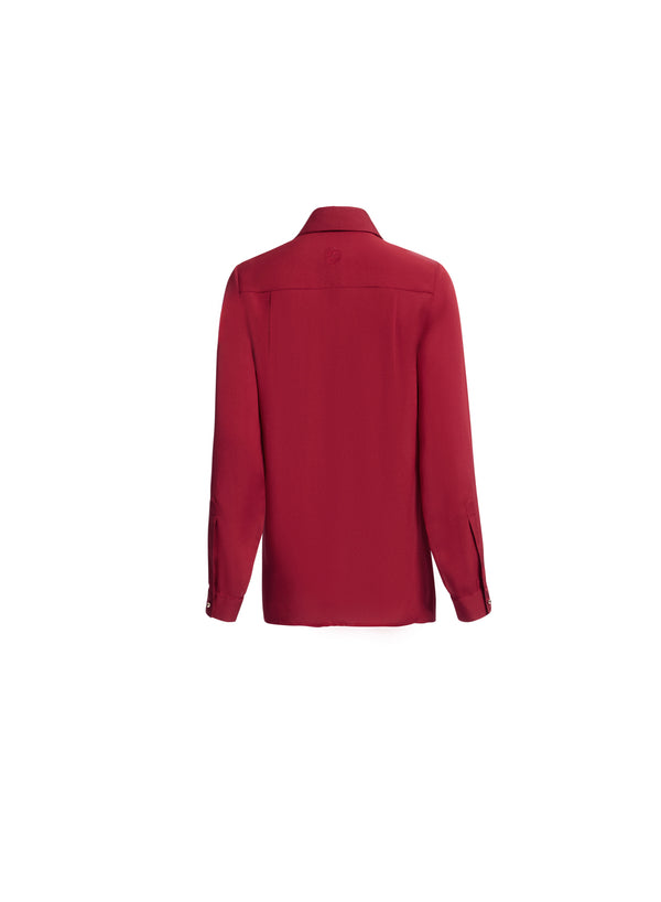 Elie Saab Silk Shirt Luscious Red