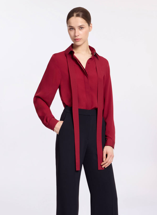 elie saab Silk shirt Luscious Red
