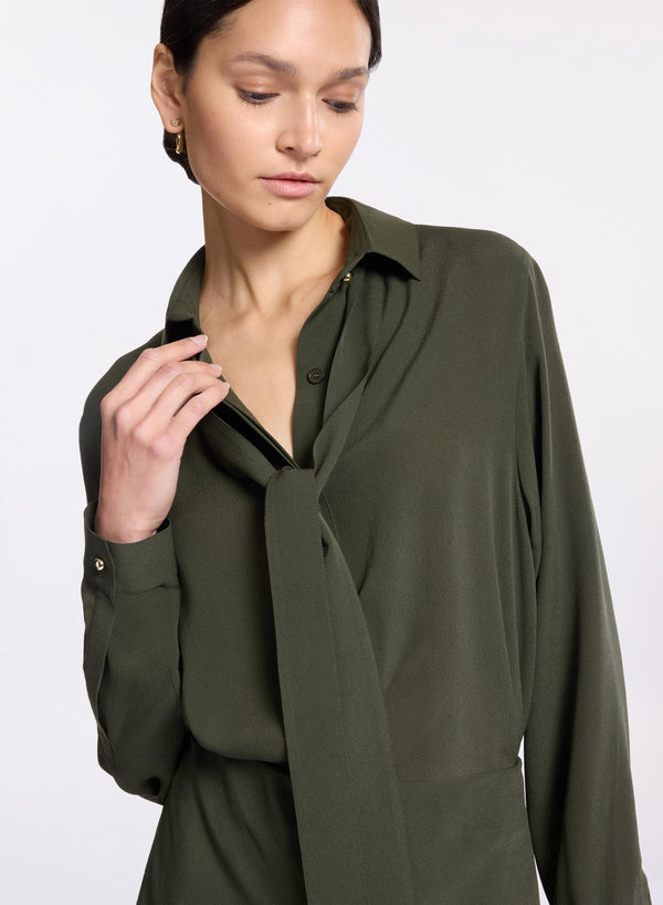 Elie Saab Silk Shirt Palm Shade