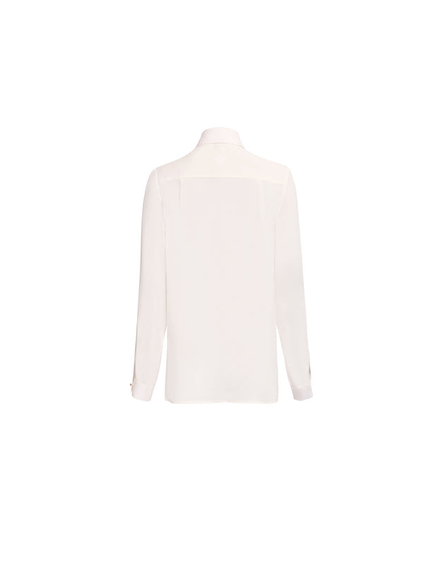 Elie Saab Silk Shirt Powder White