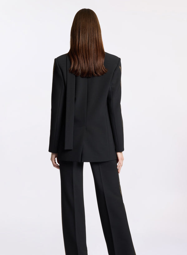 Elie Saab Stud Embellished Blazer Black