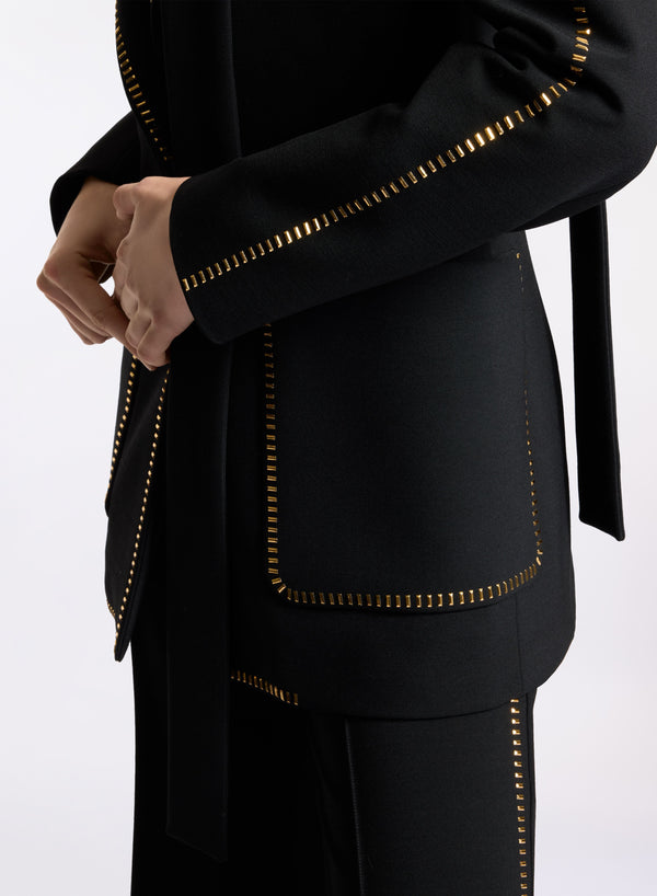 Elie Saab Stud Embellished Blazer Black