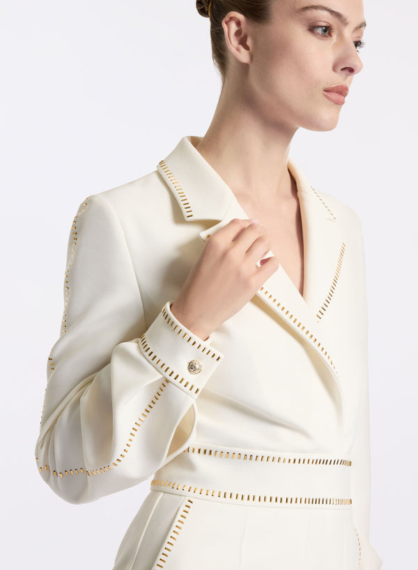 Elie Saab Stud Embellished Jumpsuit Off White