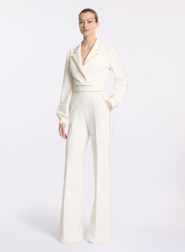elie saab Stud embellished jumpsuit Off White