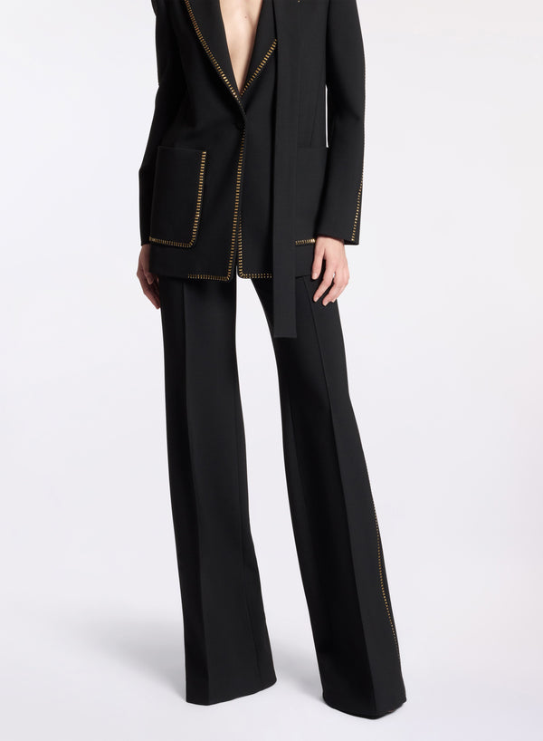 elie saab Stud embellished pants Black