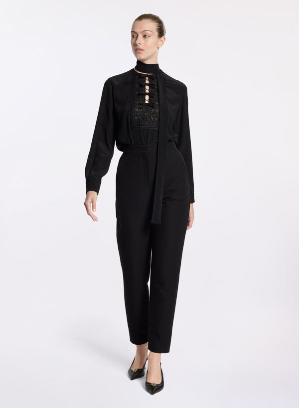 elie saab Tapered leg trousers Black