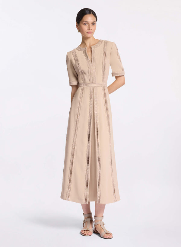 elie saab Trim embellished midi dress Sand Gazelle