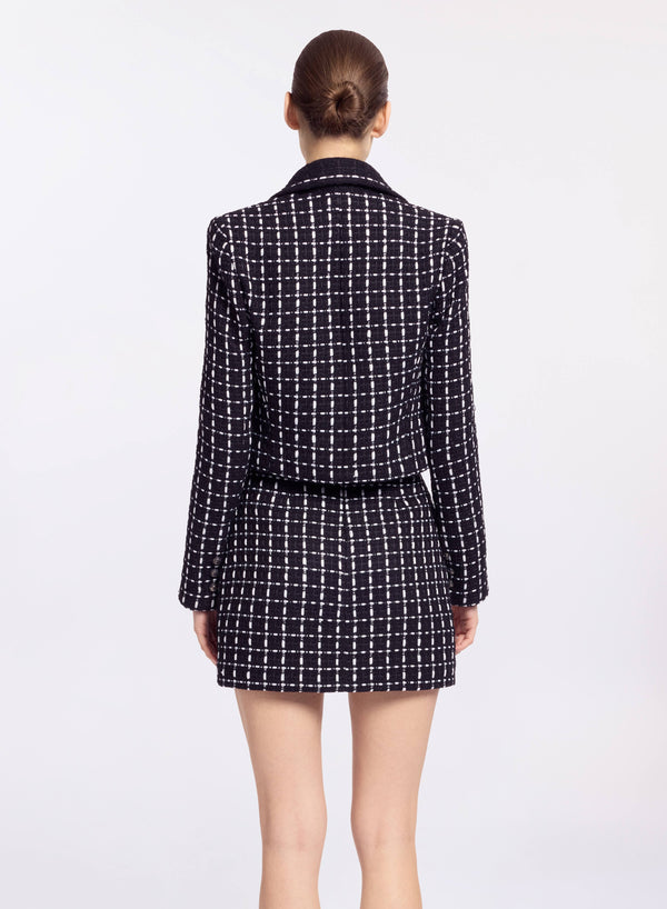 Elie Saab Tweed Jacket Black And White