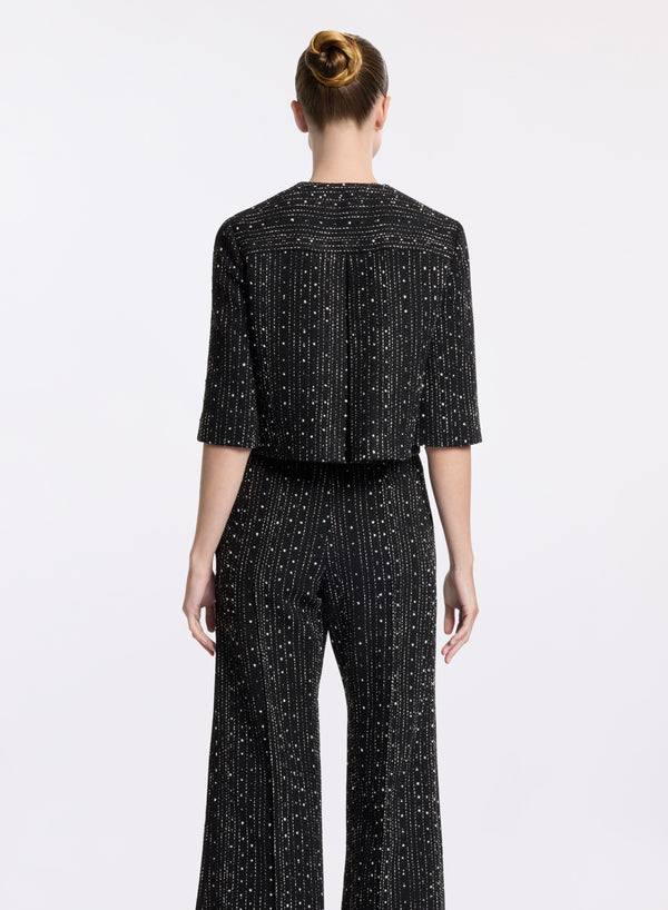 Elie Saab Tweed Jacket Black And White