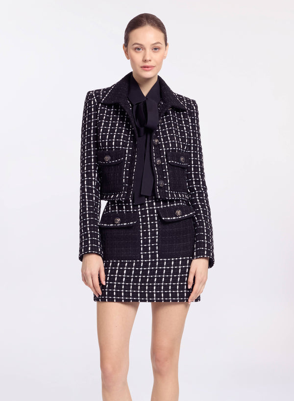 elie saab Tweed jacket Black and White