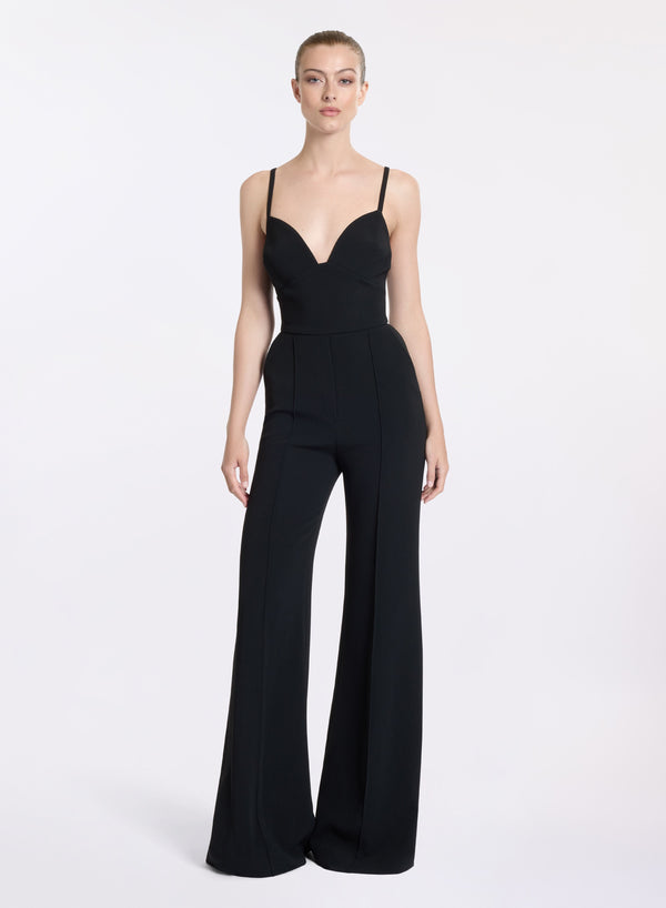 elie saab V-neck cady jumpsuit Black