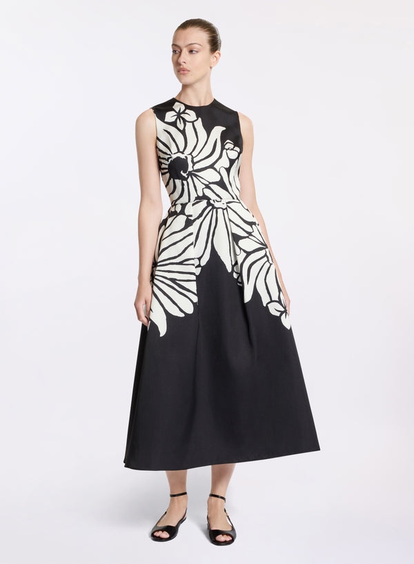 elie saab Floral print mikado dress Center Flower Print