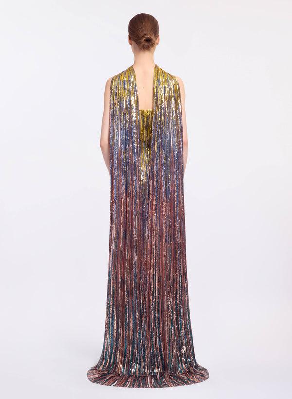 Elie Saab Multicolor Sequin Strapless Dress Multicolor