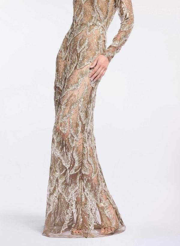 Elie Saab Off-the-shoulder Embroidered Tulle Dress Silver