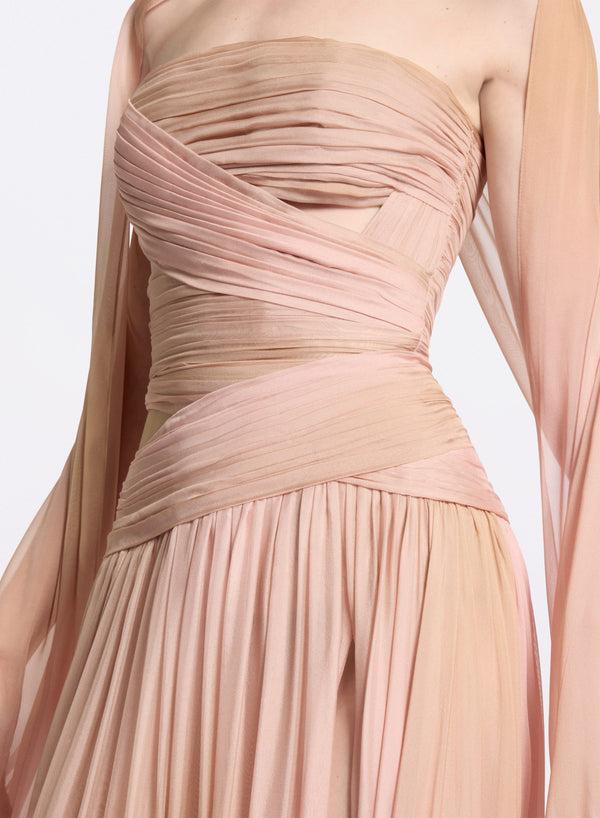 Elie Saab Printed Chiffon Long Dress Gradient Print
