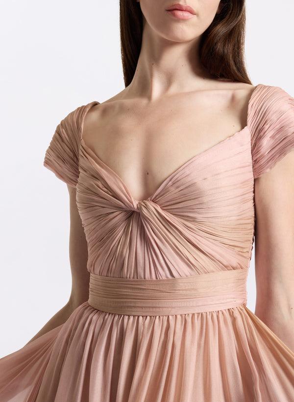 Elie Saab Printed Chiffon Long Dress Gradient Print