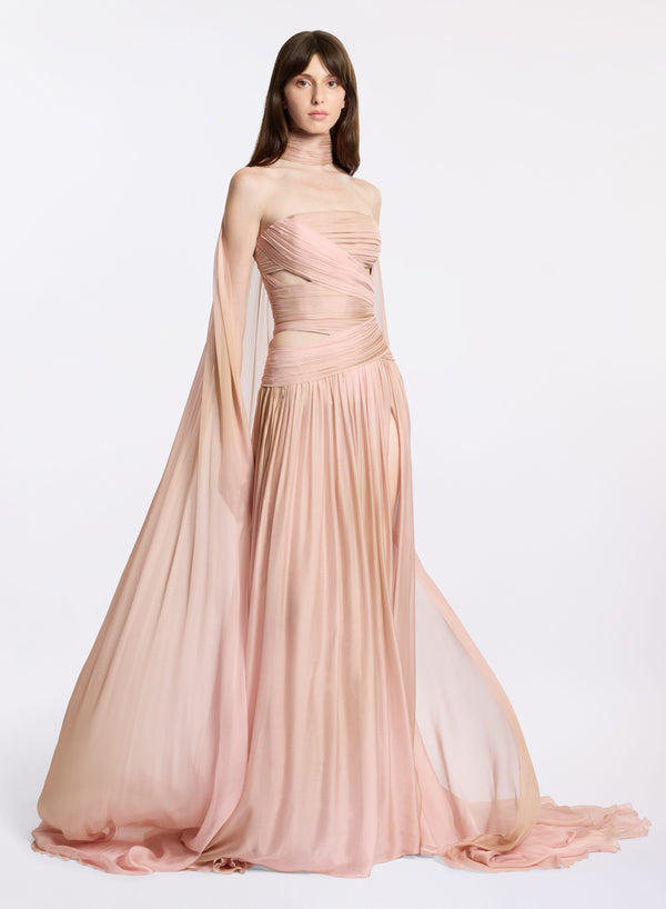 elie saab Printed chiffon long dress Gradient Print