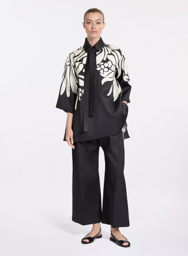 elie saab Printed mikado blouse Center Flower Print