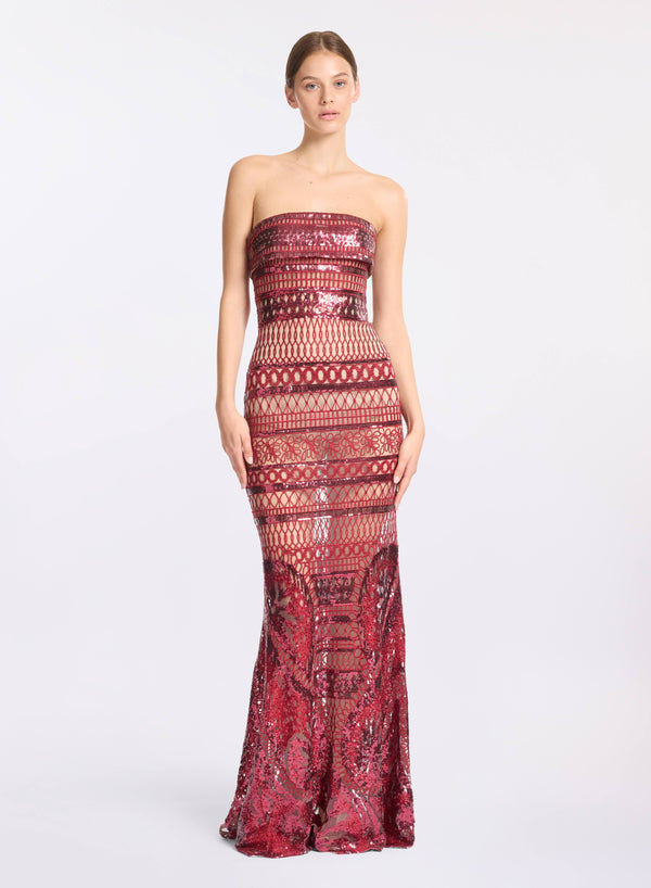 elie saab Strapless embroidered dress Fireball Lily