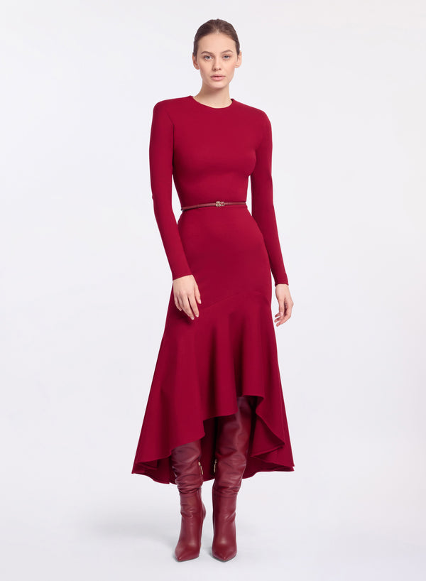 elie saab Structured jersey midi dress Luscious Red
