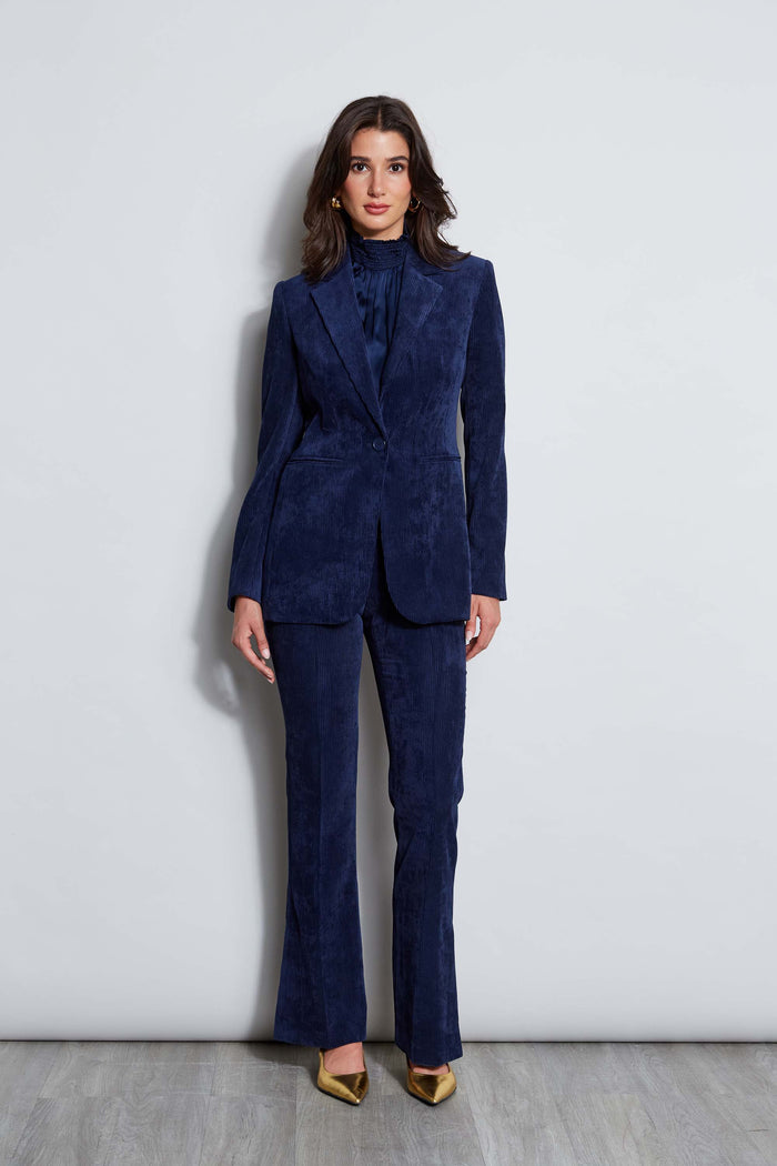 Elie Tahari Corduroy Single Button Blazer GALAXY NAVY
