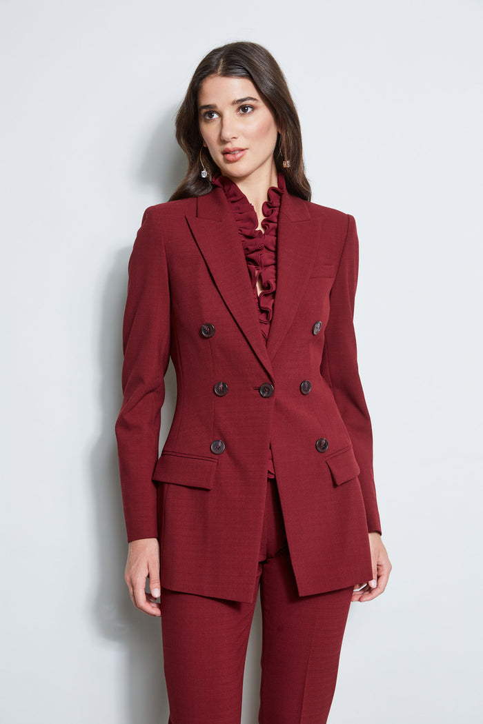 elie tahari 7 Button Blazer BORDEAUX