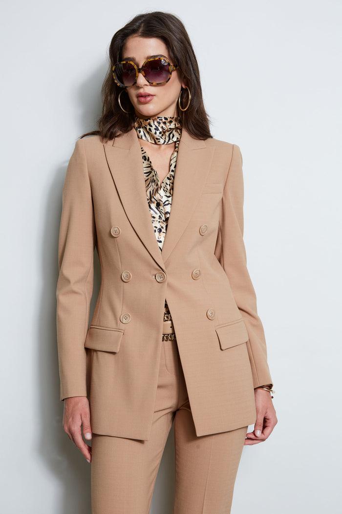 elie tahari 7 Button Blazer CAMEL